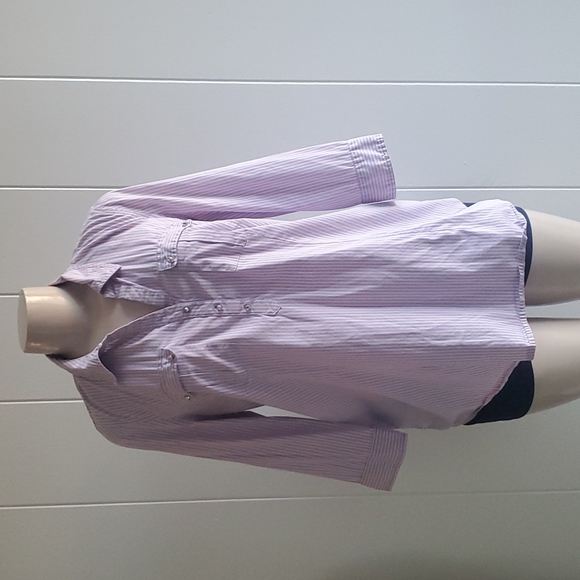 MOTHERHOOD MATERNITY STRIPE LAVENDER SIZE MEDIUM - Picture 5 of 7